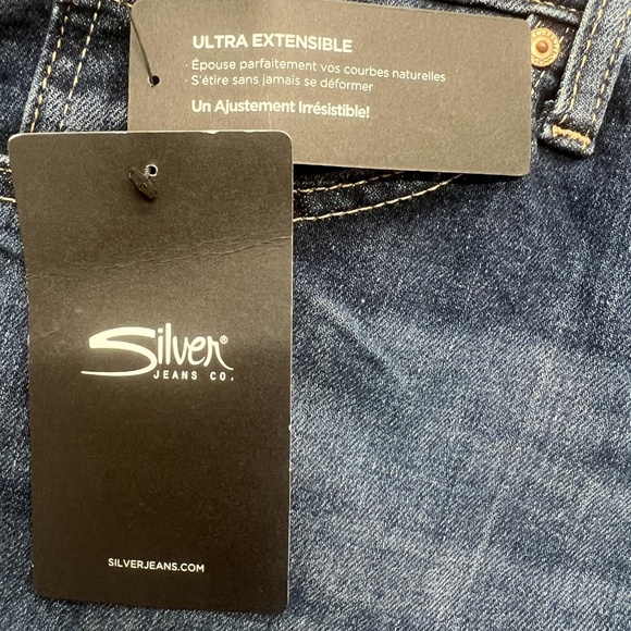 Silver Jeans Co Shorts Womens 22W Blue Sure Thing Long Short High Rise Denim - Picture 8 of 10